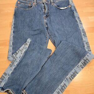Levis Womens Premium Hi-Ball Jeans W31 L Full Length Denim with Logo Stripe